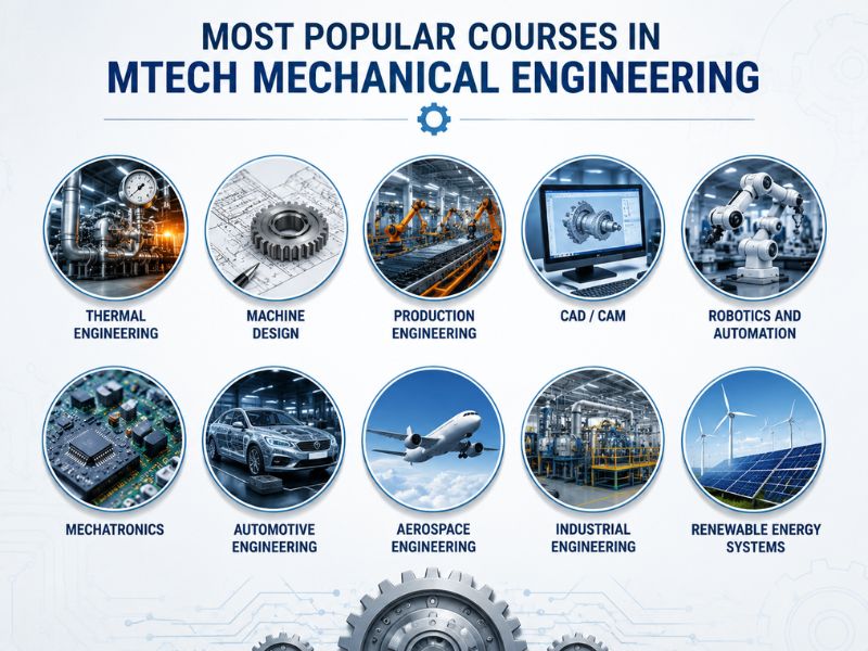Most Popular MTech Mechanical Engineering Specializations and Courses List 2026