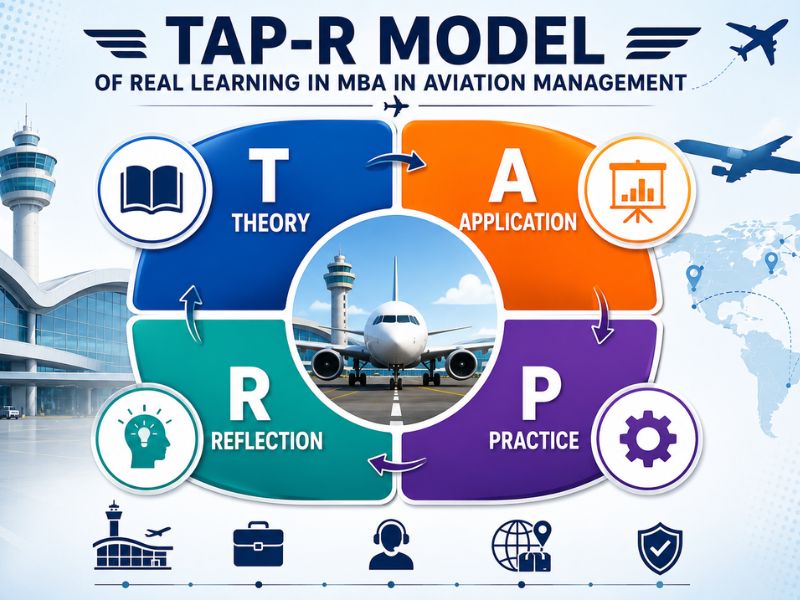 The curriculum focuses on developing both managerial and aviation-specific skills.