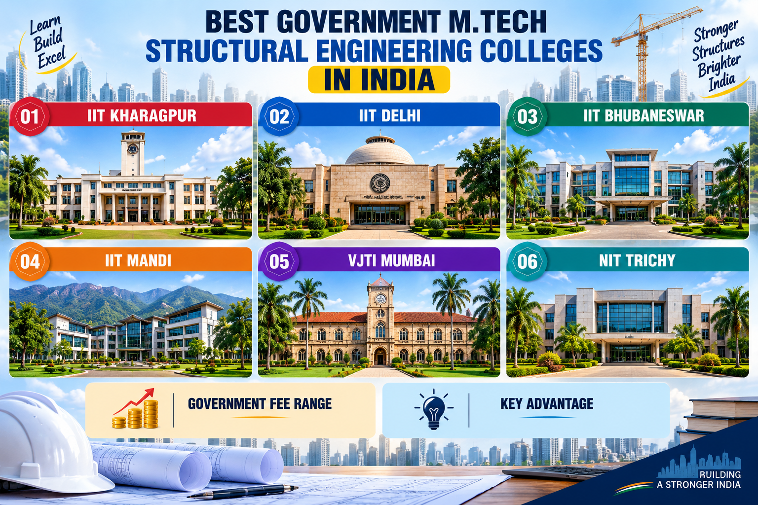 Best Government M.Tech Structural Engineering Colleges