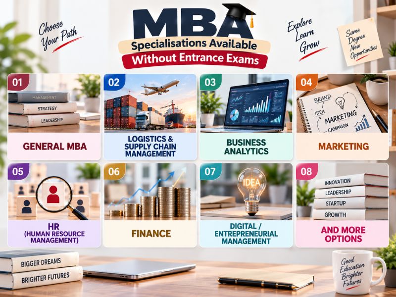 MBA Specialisations Available Without Entrance Exams