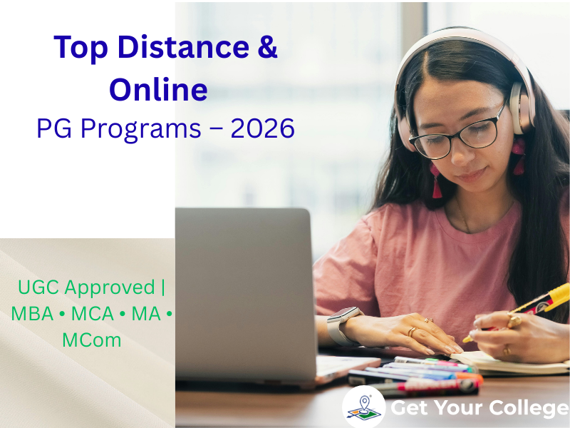 Student attending an online postgraduate class with laptop and study material, representing UGC-approved distance and online PG programs in 2026