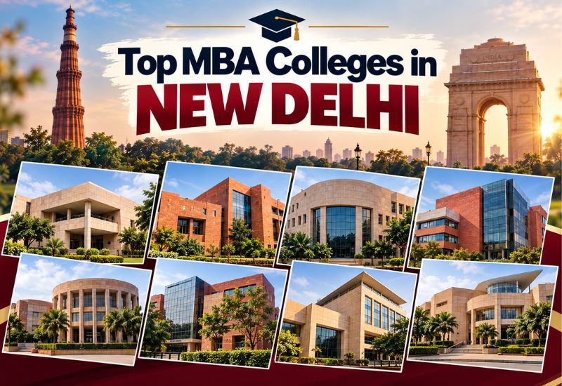 Modern campus view and students of top MBA colleges in New Delhi