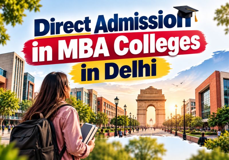 Students at a leading management institute campus in Delhi NCR exploring direct MBA admission options