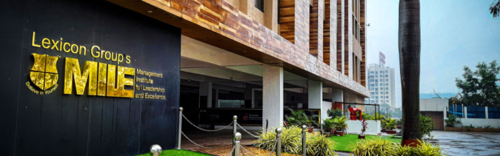 Alt Text: Lexicon Management Institute of Leadership and Excellence (Lexicon MILE) Pune Campus Building and Main Entrance